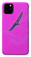 Black Birdie In Pink Sky - Phone Case