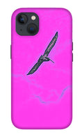 Black Birdie In Pink Sky - Phone Case