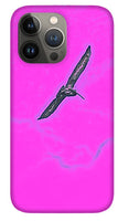 Black Birdie In Pink Sky - Phone Case