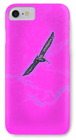 Black Birdie In Pink Sky - Phone Case