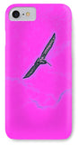 Black Birdie In Pink Sky - Phone Case