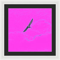 Black Birdie In Pink Sky - Framed Print