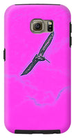 Black Birdie In Pink Sky - Phone Case