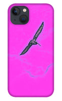 Black Birdie In Pink Sky - Phone Case