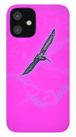 Black Birdie In Pink Sky - Phone Case