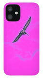 Black Birdie In Pink Sky - Phone Case