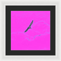 Black Birdie In Pink Sky - Framed Print