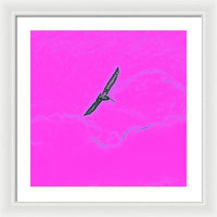 Black Birdie In Pink Sky - Framed Print