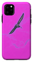 Black Birdie In Pink Sky - Phone Case