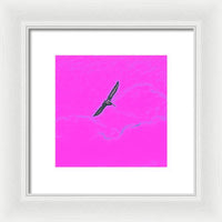 Black Birdie In Pink Sky - Framed Print