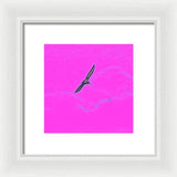 Black Birdie In Pink Sky - Framed Print