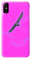 Black Birdie In Pink Sky - Phone Case