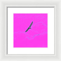 Black Birdie In Pink Sky - Framed Print