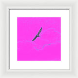 Black Birdie In Pink Sky - Framed Print