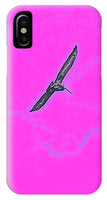 Black Birdie In Pink Sky - Phone Case