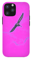 Black Birdie In Pink Sky - Phone Case