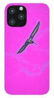 Black Birdie In Pink Sky - Phone Case