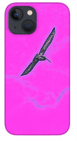 Black Birdie In Pink Sky - Phone Case