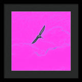 Black Birdie In Pink Sky - Framed Print