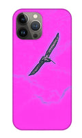 Black Birdie In Pink Sky - Phone Case