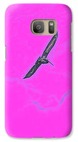 Black Birdie In Pink Sky - Phone Case