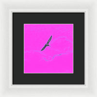 Black Birdie In Pink Sky - Framed Print