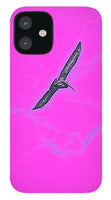 Black Birdie In Pink Sky - Phone Case