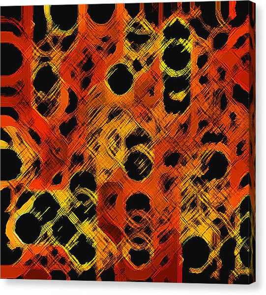 Black Dotted Abstract Design - Canvas Print