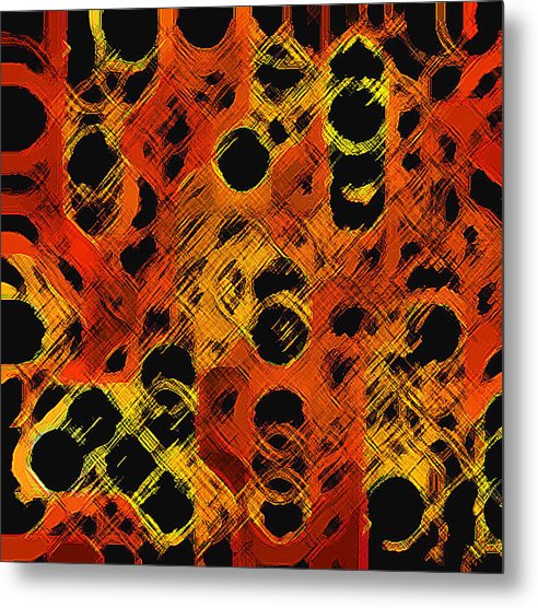 Black Dotted Abstract Design - Metal Print