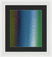 Bluish Green to White Abstract Art - Framed Print