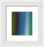 Bluish Green to White Abstract Art - Framed Print