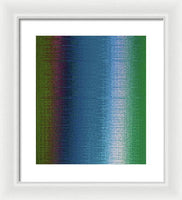 Bluish Green to White Abstract Art - Framed Print