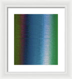 Bluish Green to White Abstract Art - Framed Print