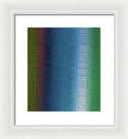 Bluish Green to White Abstract Art - Framed Print