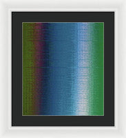 Bluish Green to White Abstract Art - Framed Print