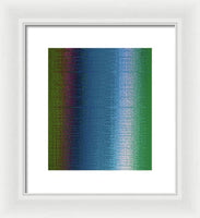 Bluish Green to White Abstract Art - Framed Print