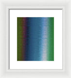 Bluish Green to White Abstract Art - Framed Print