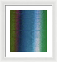 Bluish Green to White Abstract Art - Framed Print