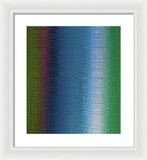 Bluish Green to White Abstract Art - Framed Print