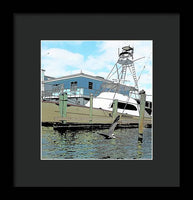 Flying Pelican By The Boat - Framed Print