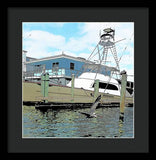 Flying Pelican By The Boat - Framed Print