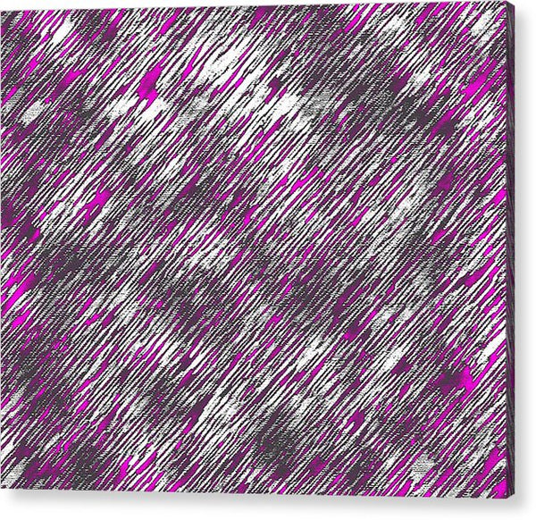 Dark Pink and Grey Rocky Edges Abstract Art - Acrylic Print