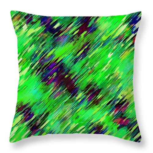 Dreamy Angled Green Abstract - Throw Pillow