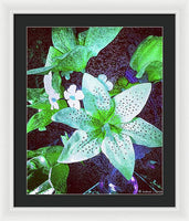 Light Beaming Green Flowers - Framed Print