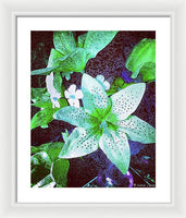 Light Beaming Green Flowers - Framed Print