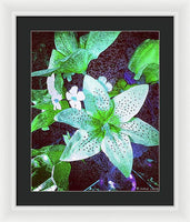 Light Beaming Green Flowers - Framed Print