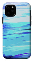 Ocean Blue Abstraction Painting - Phone Case