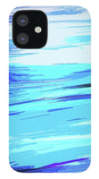 Ocean Blue Abstraction Painting - Phone Case