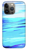 Ocean Blue Abstraction Painting - Phone Case