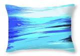 Ocean Blue Abstraction Painting - Throw Pillow